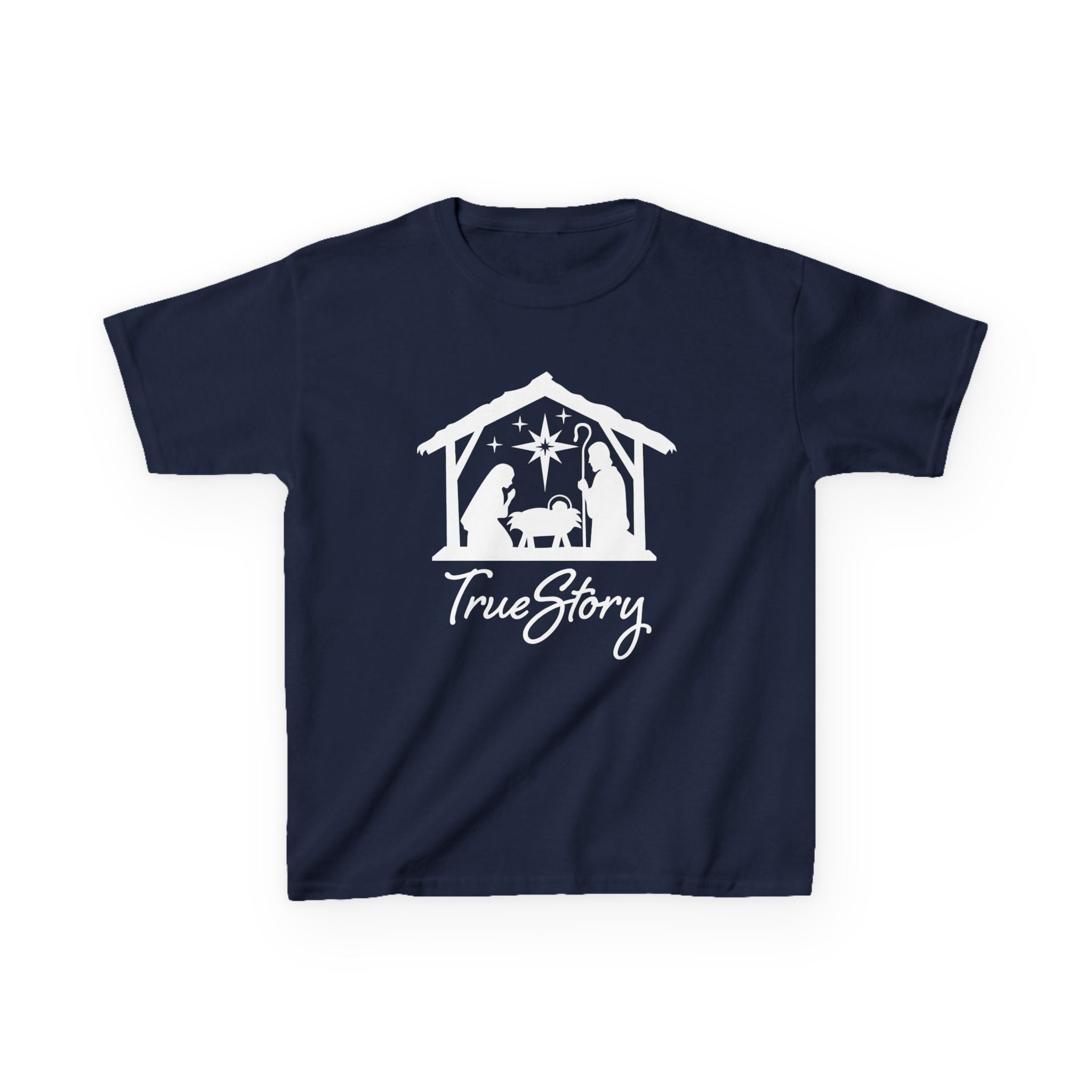 Kids Tee — 'True Story' Nativity Scene Christmas Shirt