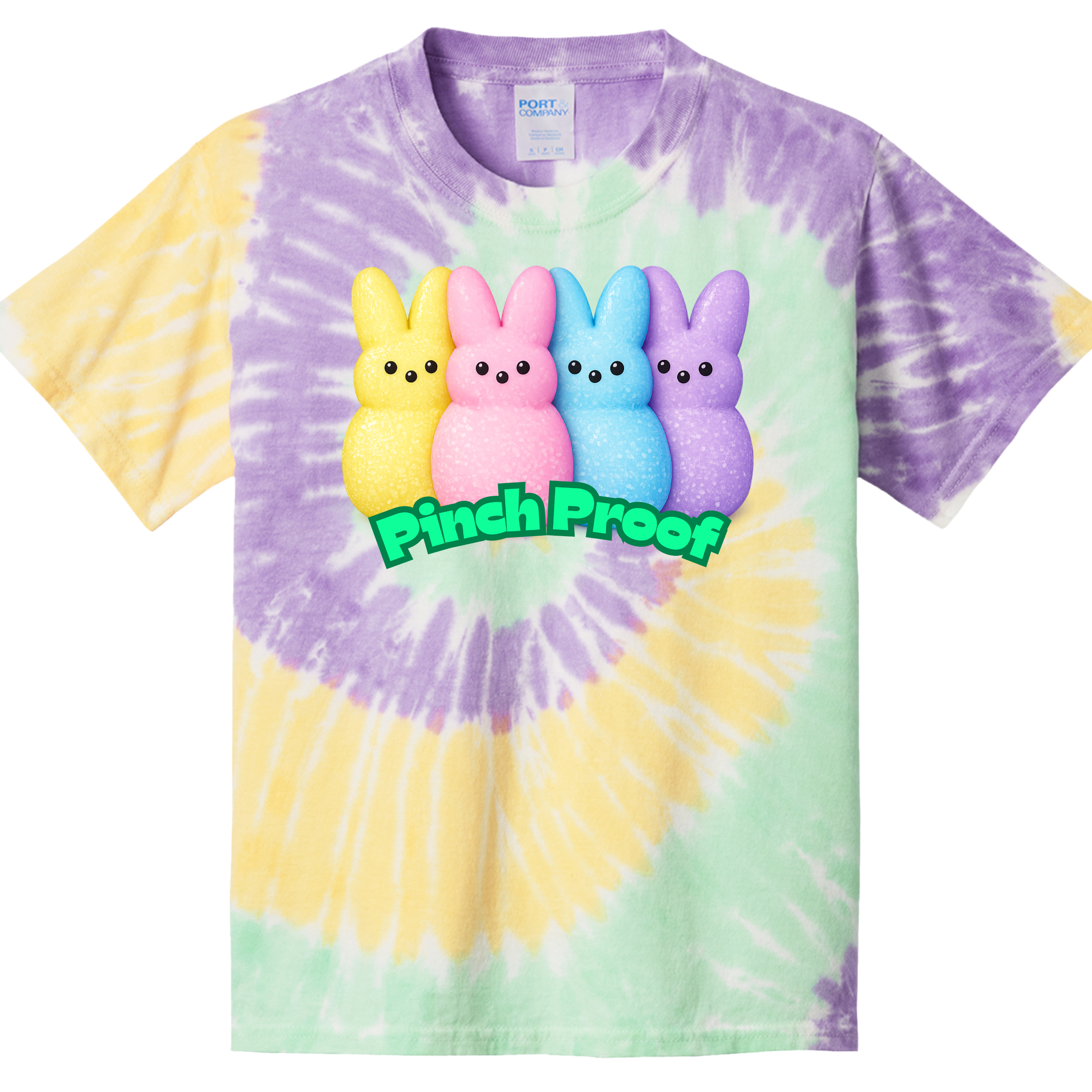 Youth Tee — Pastel Peeps "Pinch Proof" Tie-Dye Shirt