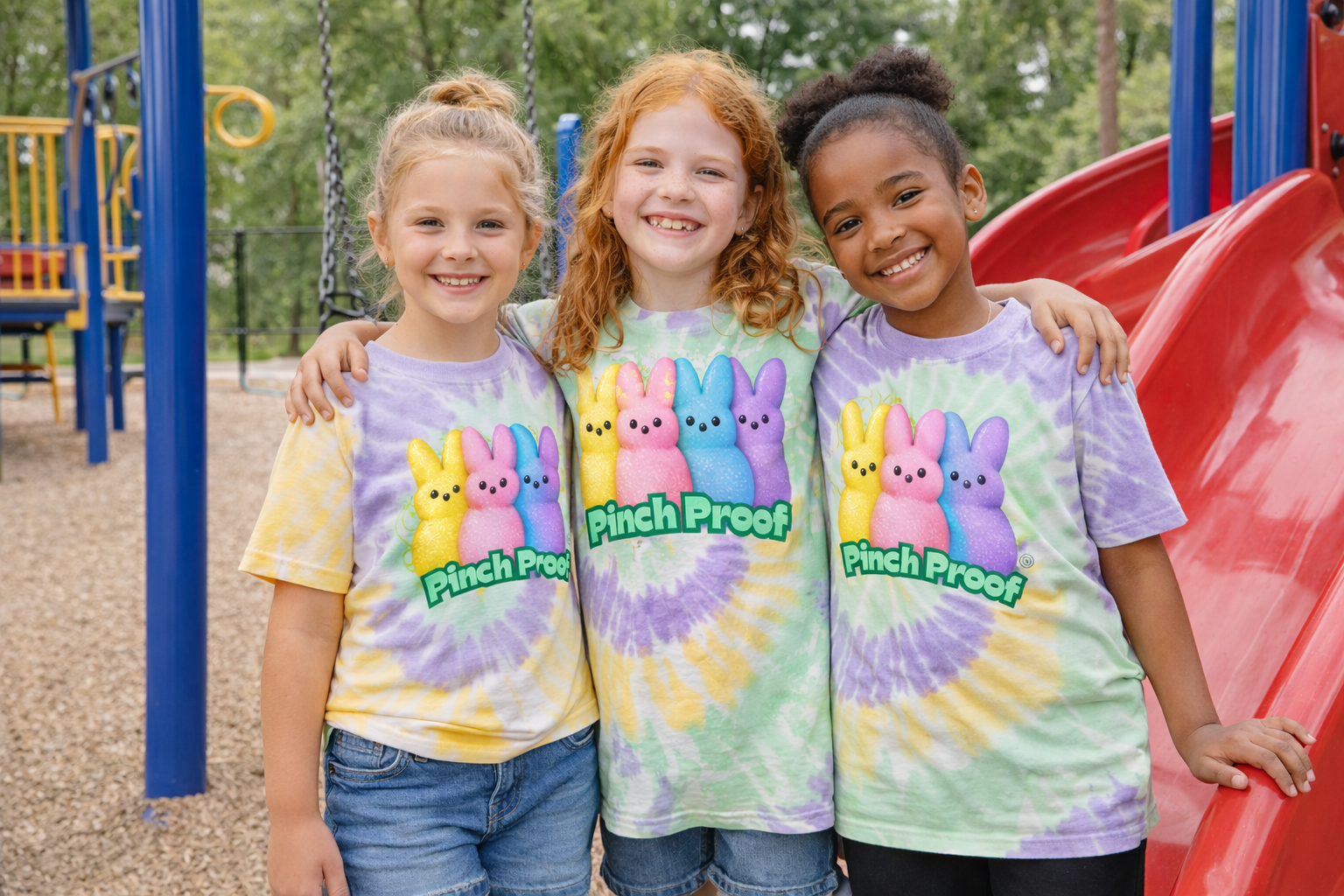 Youth Tee — Pastel Peeps "Pinch Proof" Tie-Dye Shirt