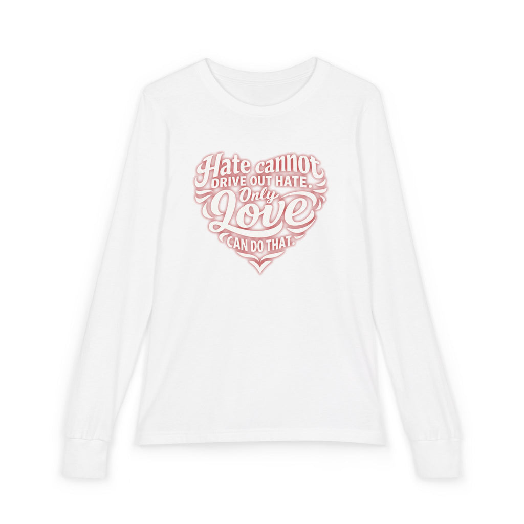 Youth Long Sleeve Tee — 'Love Can Do That' Heart Graphic