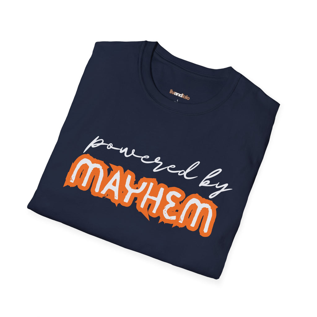 “Powered by Mayhem” Adult Tee (Pairs with "Mayhem" Youth Tee)