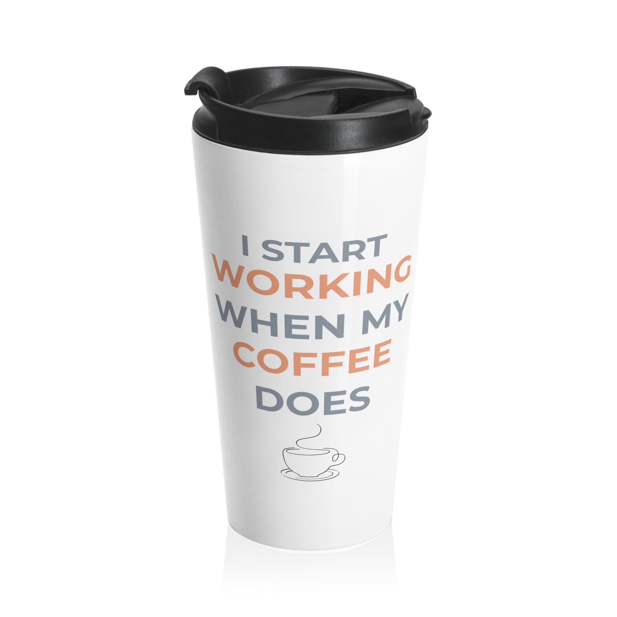 Coffee Lover's Travel Mug, Funny Gift for Commuters, Personalized Insulated Cup, Office Humor Mug, Unique Traveler's Coffee Cup