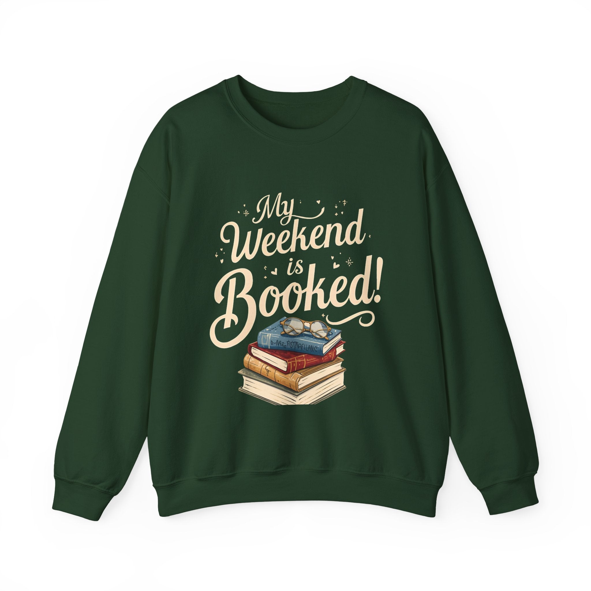 Book Lover Sweatshirt – “My Weekend Is Booked!” Cozy Reading Crewneck