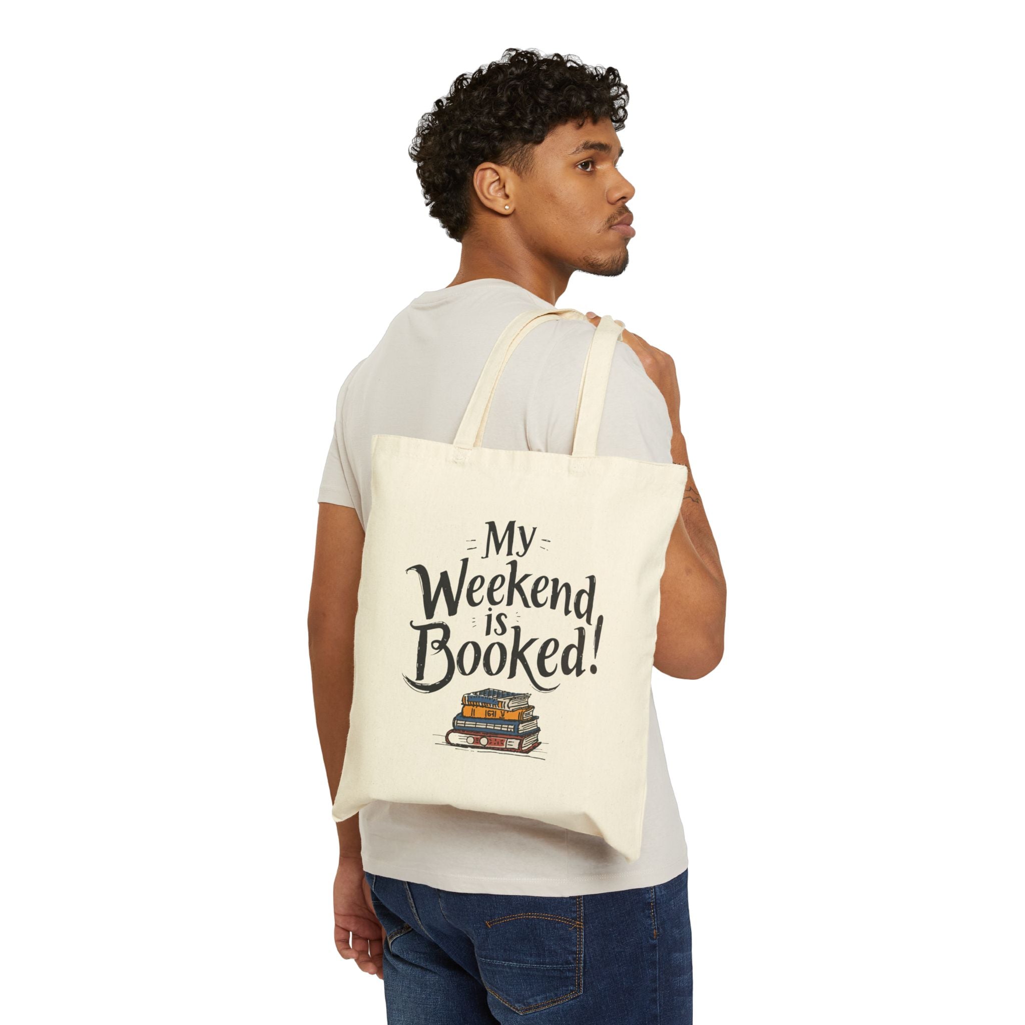 Tote Bag — "My Weekend Is Booked" Book Lovers Canvas Tote