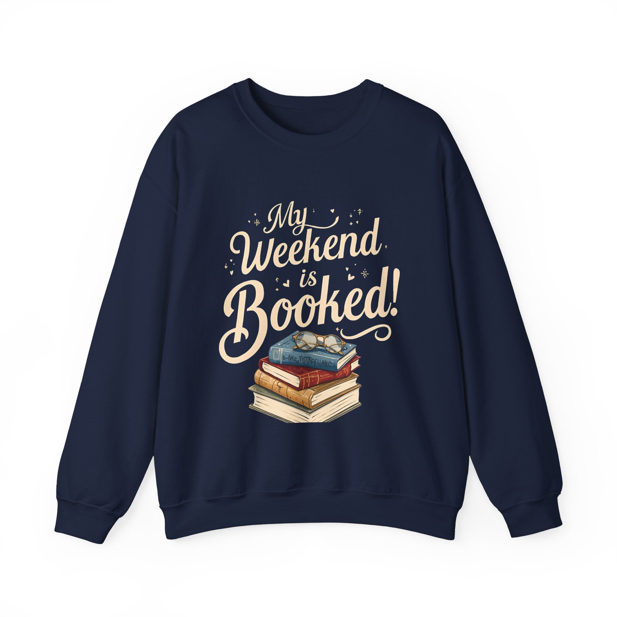Book Lover Sweatshirt – “My Weekend Is Booked!” Cozy Reading Crewneck