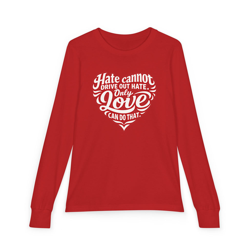 Youth Long Sleeve Tee — 'Love Can Do That' Heart Graphic