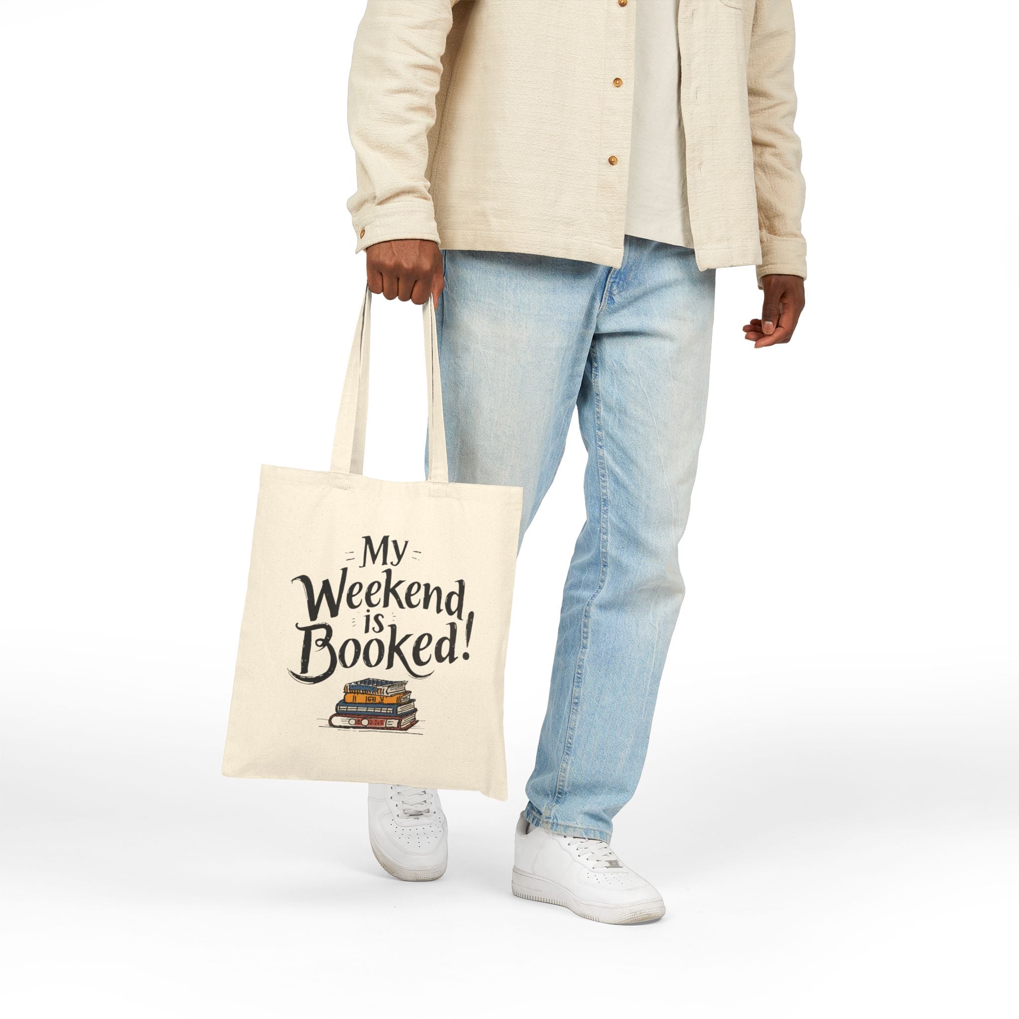 Tote Bag — "My Weekend Is Booked" Book Lovers Canvas Tote